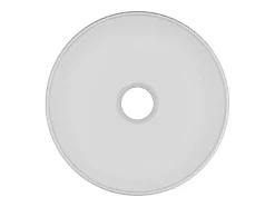 Lavatório De Pousar Ceramica Branco Estriado Redondo 36 Cm - Pedara