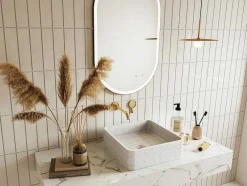 Lavatório De Pousar Quadrado Em Terrazzo C39 X L39 Cm - Stochi