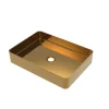 Lavatório De Pousar Retangular, Dourado Escovado, C50 X L35,2 Cm - Demarquy