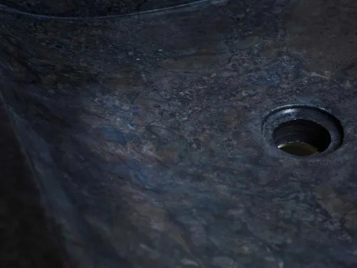 Lavatório De Pousar Retangular Em Marmore Preto 50 Cm - Sourgout