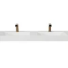 Lavatório Duplo Suspenso Em Superficie Solida Efeito Marmore Branco De C120,2 X L45,2 X A8 Cm - Kodiak
