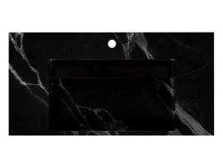Lavatório Suspenso Em Superficie Solida Efeito Marmore Preto De C90,2 X L45,2 X A8 Cm - Takotna