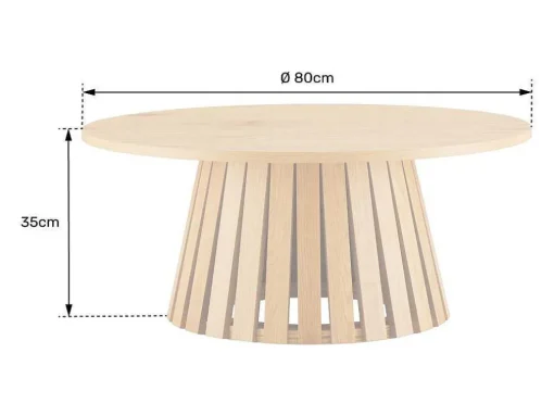 Liv Mesa De Centro Redonda 80Cm De Estilo Escandinavo