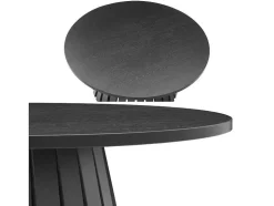 Liv Mesa De Centro Redonda 80Cm De Estilo Escandinavo Preta