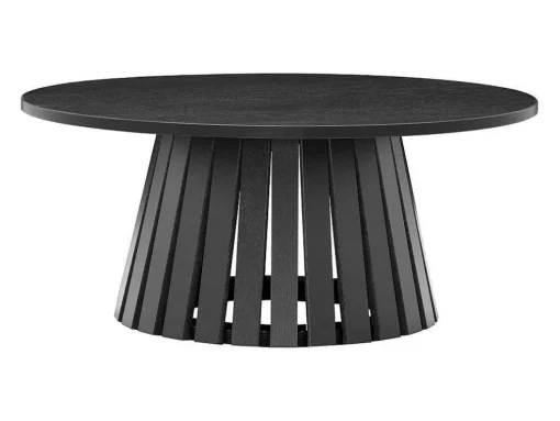 Liv Mesa De Centro Redonda 80Cm De Estilo Escandinavo Preta