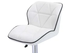 Lote De 2 Bancos Altos Calvin - Pele Sintética - Altura Ajustavel - Branco