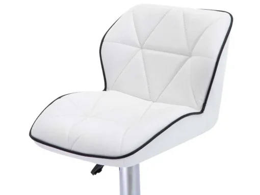 Lote De 2 Bancos Altos Calvin - Pele Sintética - Altura Ajustavel - Branco