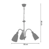 Lustre Tosel Lustralia Vidro Braco Cinza D56 X H80 Cm