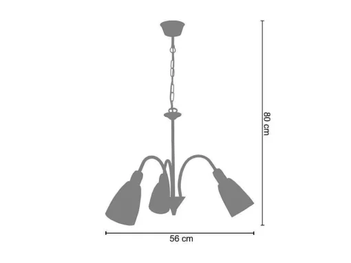 Lustre Tosel Lustralia Vidro Braco Cinza D56 X H80 Cm