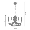 Lustre Tosel Monaco Lampada Decorativa Braco Castanha D52 X H70 Cm