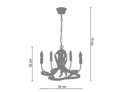 Lustre Tosel Monaco Lampada Decorativa Braco Castanha D52 X H70 Cm