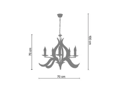 Lustre Tosel Palm Lampada Decorativa Braco Castanho D70 X H100 Cm