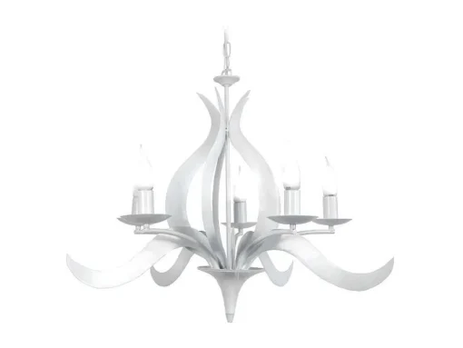 Lustre Tosel Palm Lampada Decorativa Braco Branco D70 X H100 Cm