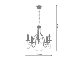 Lustre Tosel Pampilles Lampada Decorativa Abaulado Claro D24 X H46 Cm