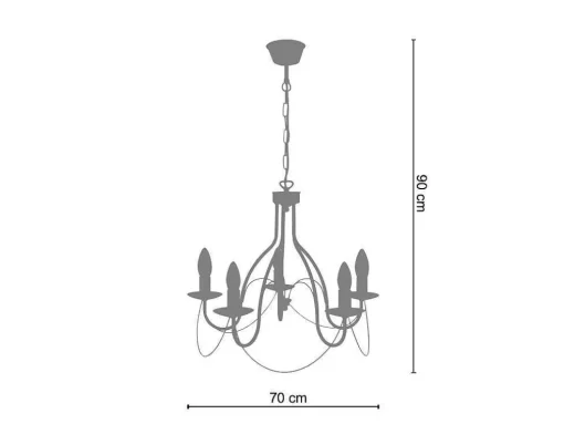 Lustre Tosel Pampilles Lampada Decorativa Abaulado Claro D24 X H46 Cm