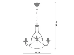 Lustre Tosel Pampilles Lampada Decorativa Abaulado Carmim D44 X H80 Cm