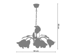 Lustre Tosel Pampilles Lampada Decorativa Abaulado Vermelho D24 X H46 Cm