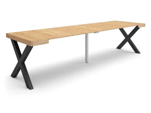 Mesa Consola Extensivel, 300, Para 14 Péssoas, Pés De Madeira, Carvahlo