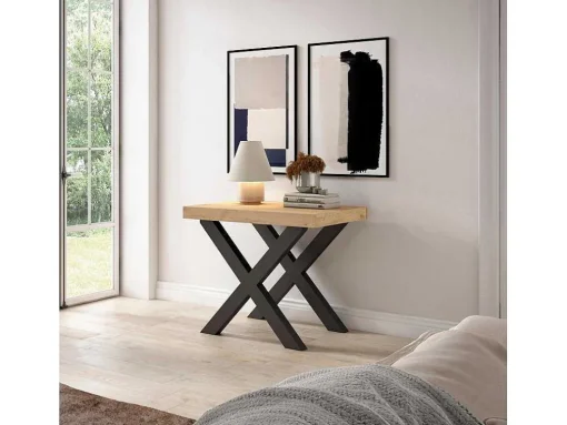 Mesa Consola Extensivel, 300, Para 14 Péssoas, Pés De Madeira, Carvahlo