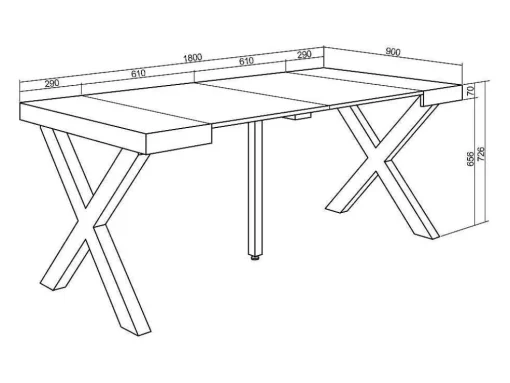 Mesa Consola Extensivel, 180, Para 8 Péssoas, Pés De Madeira, Branco