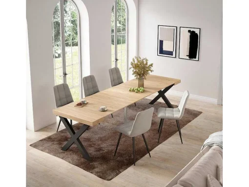 Mesa Consola Extensivel, 300, Para 14 Péssoas, Pés De Madeira, Carvahlo