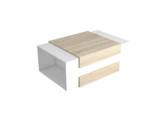Mesa De Cafe Ulrica, Branco, Sonoma, 100X60X35 Cm, Epikasa