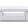 Mesa De Centro 4 Portas E 1 Gaveta Com Leds Em Mdf Lacado A Branco - Vandana