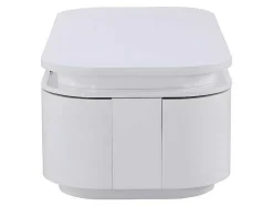 Mesa De Centro 4 Portas E 1 Gaveta Com Leds Em Mdf Lacado A Branco - Vandana