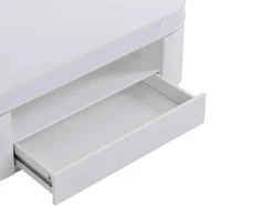 Mesa De Centro 4 Portas E 1 Gaveta Com Leds Em Mdf Lacado A Branco - Vandana
