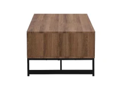 Mesa De Centro Com 2 Gavetas E 2 Nichos Em Mdf Cor Natural E Preto - Caratana