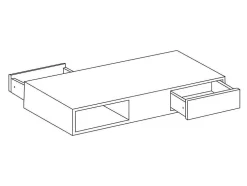 Mesa De Centro Com Tampo Giratorio, 2 Gavetas E 2 Nichos Mdf Lacado A Branco - Ilya