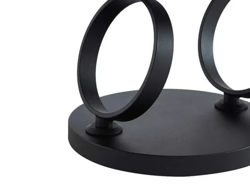 Mesa De Centro Com Tampos Giratorios, Ceramica, Vidro Temperado Fumado E Metal, Preto E Natural - Joline De Maison Cephy