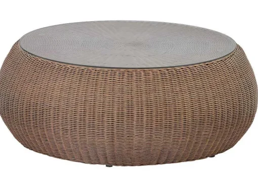 Mesa De Centro De Jardim Em Resina Entrancada Caramelo - Whiteheaven