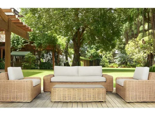 Mesa De Centro De Jardim Em Resina Entrelacada - Obidos