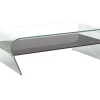 Mesa De Centro Kelly - Vidro Temperado - Mesinha Preta Lacada