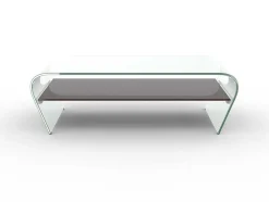 Mesa De Centro Kelly - Vidro Temperado - Mesinha Preta Lacada