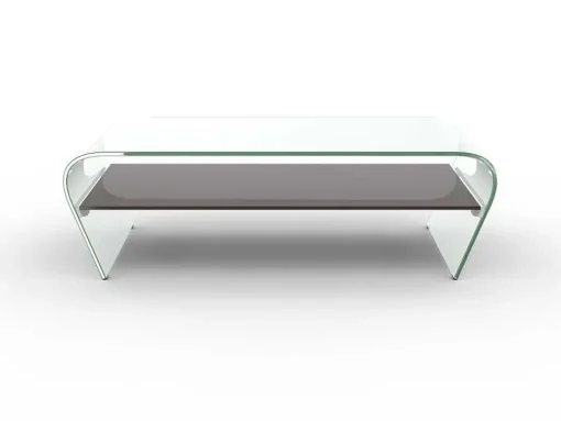 Mesa De Centro Kelly - Vidro Temperado - Mesinha Preta Lacada