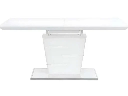 Mesa De Jantar Extensivel De 6 A 8 Lugares - Mdf Lacado A Branco - Amelle