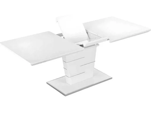 Mesa De Jantar Extensivel De 6 A 8 Lugares - Mdf Lacado A Branco - Amelle