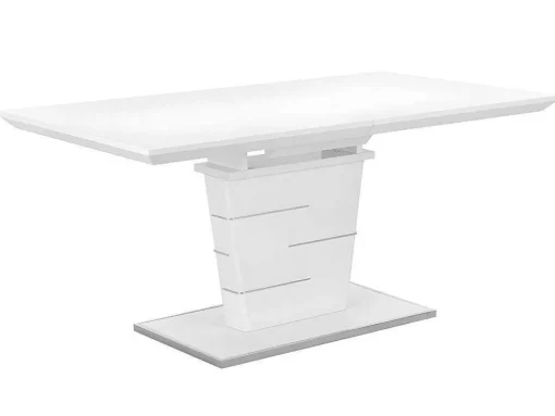 Mesa De Jantar Extensivel De 6 A 8 Lugares - Mdf Lacado A Branco - Amelle