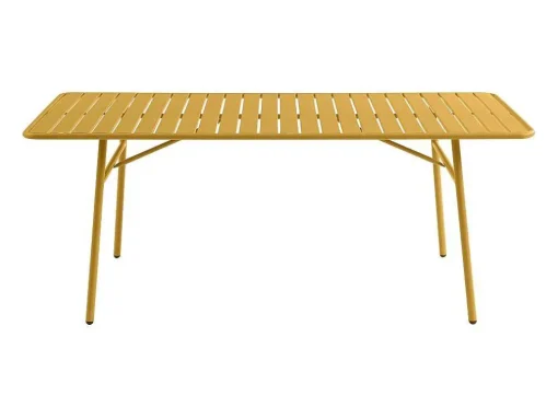 Mesa De Jardim C160 Cm Metal Amarelo Mostarda - Mirmande De Mylia
