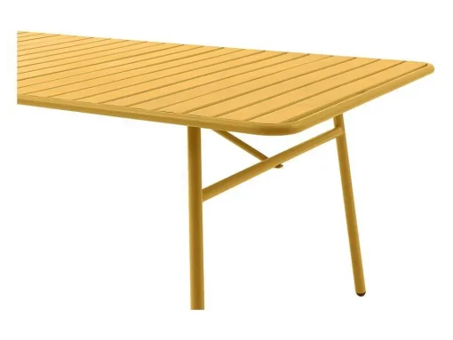 Mesa De Jardim C160 Cm Metal Amarelo Mostarda - Mirmande De Mylia