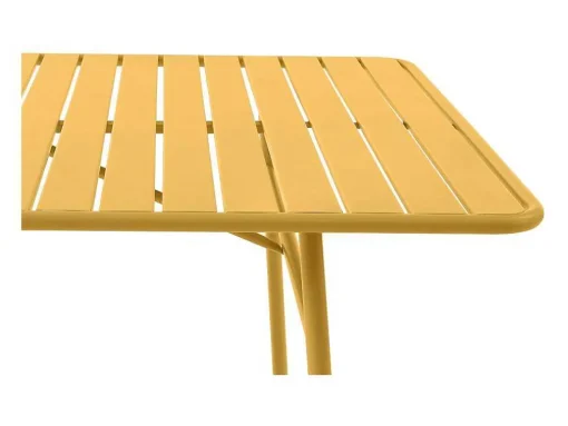 Mesa De Jardim C160 Cm Metal Amarelo Mostarda - Mirmande De Mylia