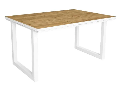 Mesa De Sala De Jantar, 6 Péssoas, 140, Robusto E Estavel Gracas A Sua Estrutura E Pernas Solidas, Oak E Branca, Industrial