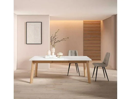 Mesa Sala De Jantar, 200, Para 10 Péssoas, Pés De Madeira, Branco