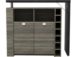 Móvel De Bar Meteorite - 2 Portas E 2 Nichos - Mdf Tampo Efeito Granito