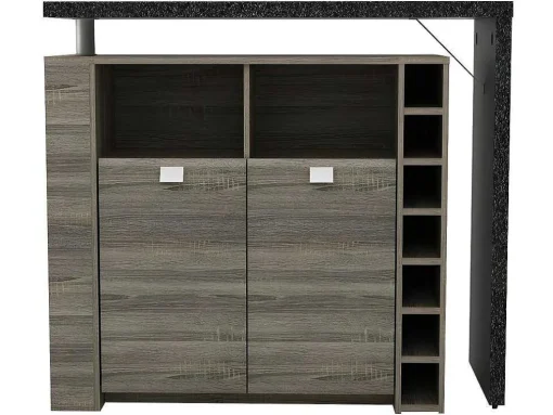 Móvel De Bar Meteorite - 2 Portas E 2 Nichos - Mdf Tampo Efeito Granito