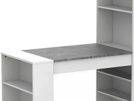 Móvel De Bar Skarn - Branco E Tampo De Efeito Granito