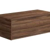 Móvel De Casa De Banho Suspenso Natural Escuro E Branco Com Lavatório Individual E Duas Gavetas 94 Cm - Teana Ii