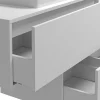Móvel De Casa De Banho Suspenso Branco Com Lavatório Individual E Duas Gavetas 94 Cm - Teana Ii